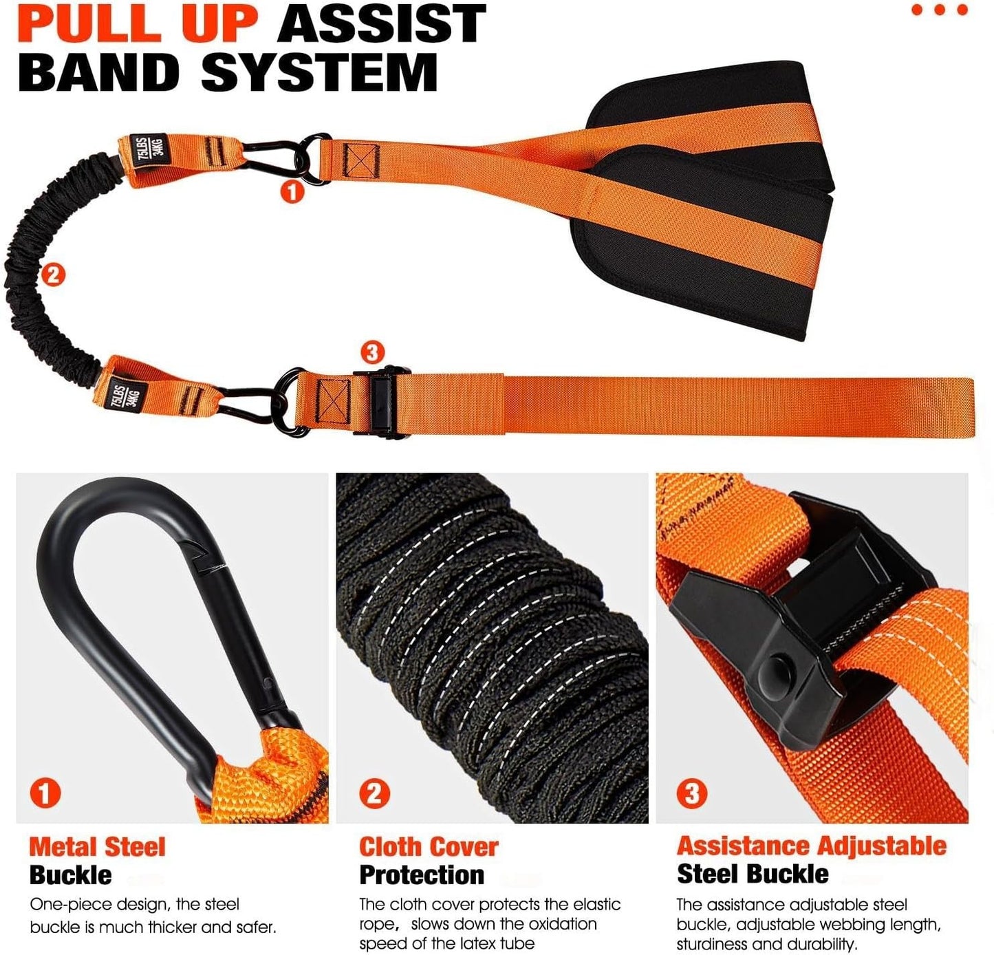 Adjustable Heavy Duty Resistance Bands for Pull up Bar, Pull up Assistance Bands