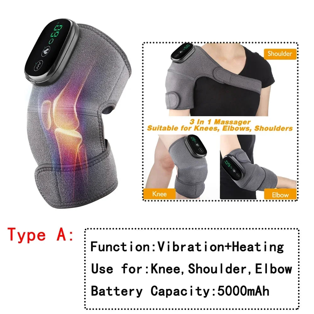 Electric Heating Knee Pad Vibration Massage Leg Joint Elbow Support Shoulder Warming Knee Temperature Massager