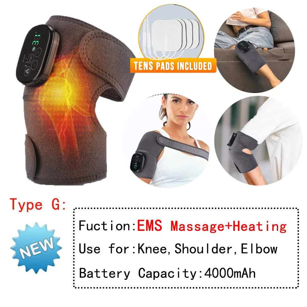 Electric Heating Knee Pad Vibration Massage Leg Joint Elbow Support Shoulder Warming Knee Temperature Massager