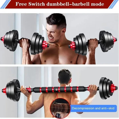 Adjustable Dumbbell and Barbell Crossover Set