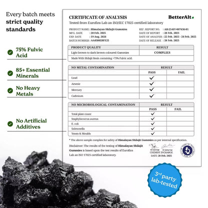 Better Alt Shilajit Gummies - Energy & Focus Supplement with Himalayan Shilajit - 42Ct: Dietary Support Gummies