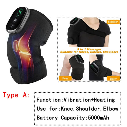 Electric Heating Knee Pad Vibration Massage Leg Joint Elbow Support Shoulder Warming Knee Temperature Massager